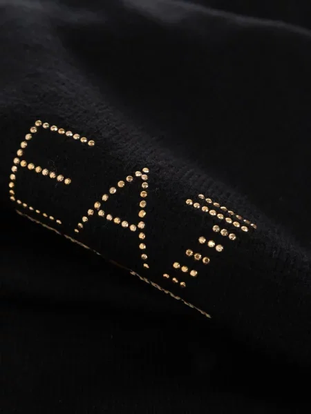 Šál Ea7 Emporio Armani s autogramem černý