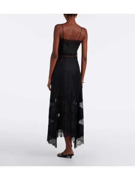 Rochie midi Ulla Johnson de mătase negru