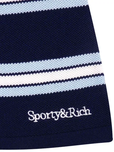 Fusta mini Sporty & Rich cu dungi albastru