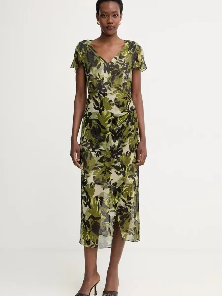 Armani Exchange rochie din vâscoză verde