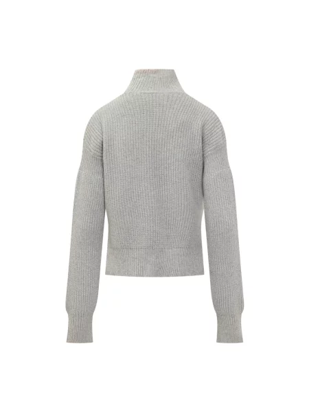 Sweter z golfem Marni wełniany szary