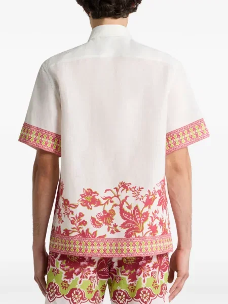 Cămașă Etro de in cu model floral cu imagine