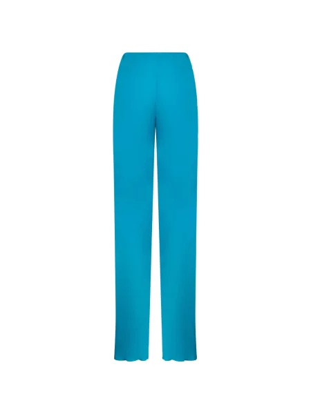 Pantaloni Alberta Ferretti de mătase albastru