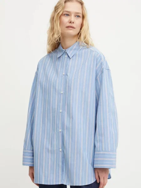 Samsoe Samsoe camasa din MARIKA femei cu guler clasic relaxed albastru