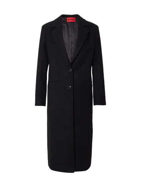 HUGO Volneni plašč Mojeni črna