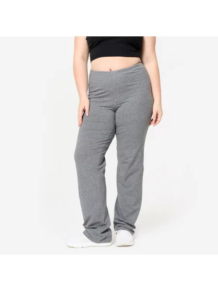 Legginsy fitness Domyos rozkloszowane szare