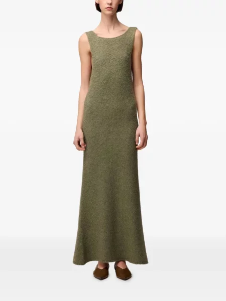 Rochie maxi Retori din cașmir verde