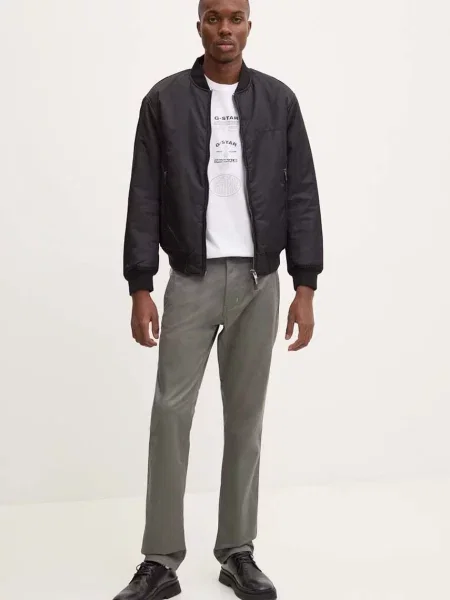 G-Star Kalhoty Mosa Straight Chino šedé