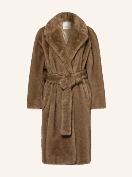 S Max Mara Kabát Z Umělé Kožešiny Miss béžová