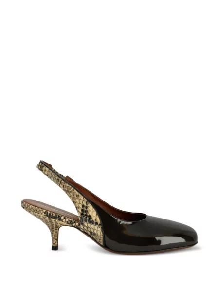 Pantofi cu toc Dries Van Noten din piele slingback negru