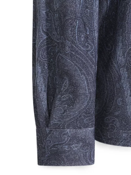 Cămașă Etro cu imagine cu model paisley albastru