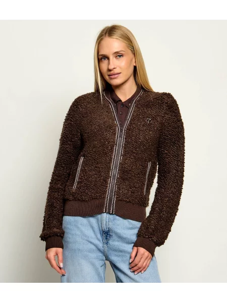 GUESS ACTIVE Din fleece geacă bomber Emma cu adaos de lână maro