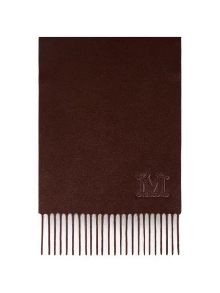 Fular Max Mara cu broderie maro