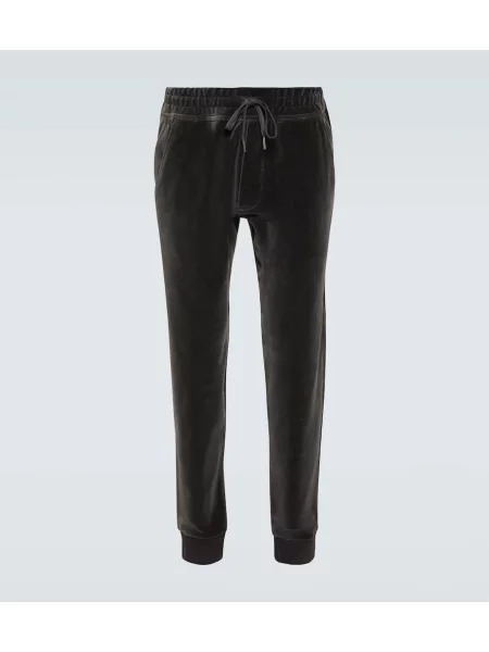 Pantaloni de trening Tom Ford din material terry gri