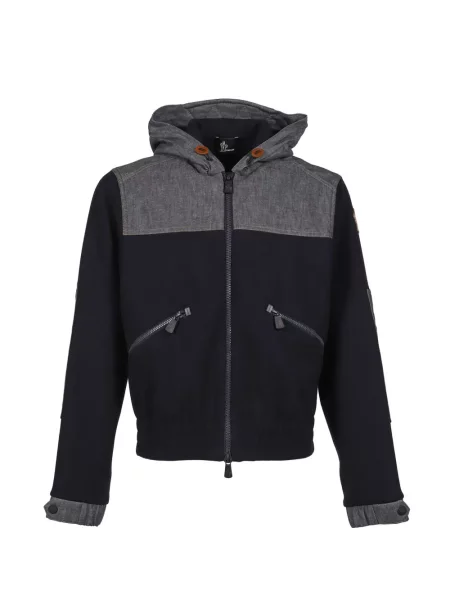 Geacă de blugi Moncler Grenoble din fleece albastru