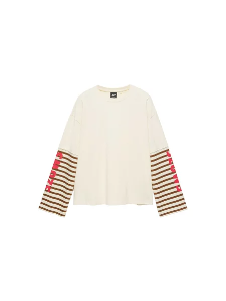 Pull&Bear Tricou maro închis / roșu deschis / natural alb