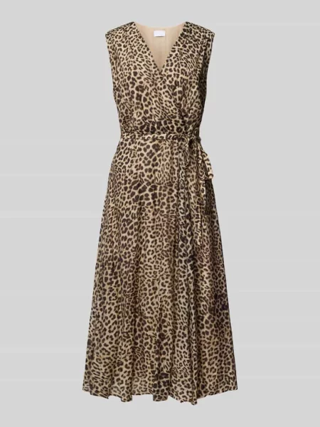 Sukienka midi z mieszanki ze zwierzęcym nadrukiem Jake*s Collection