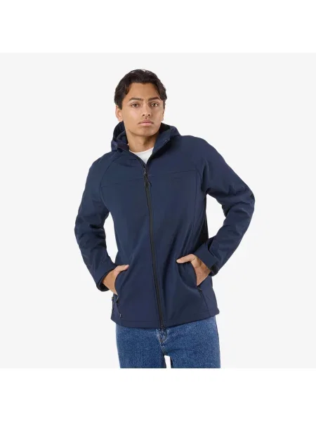 Kurtka Softshell Wędrówki Mężczyzna Tromsö Wiatroszczelny niebieska