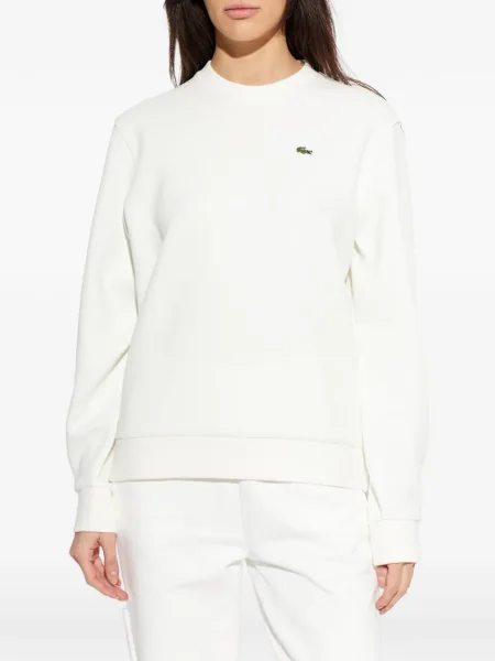 Hanorac crewneck Lacoste cu broderie alb