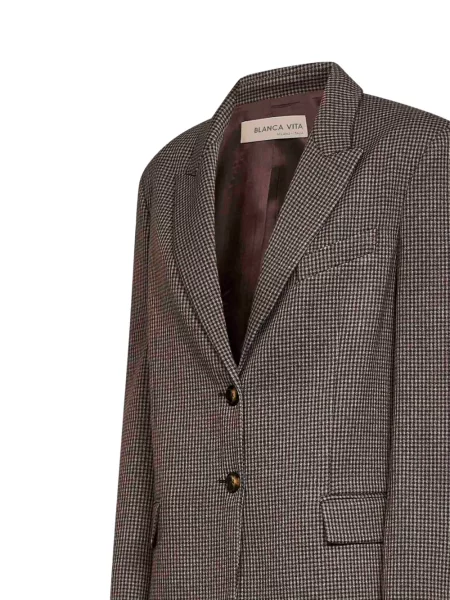 Μπλέιζερ Blanca Vita houndstooth καφέ