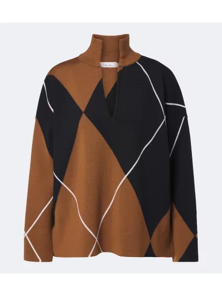 Pulover Max Mara de lână cu model argyle