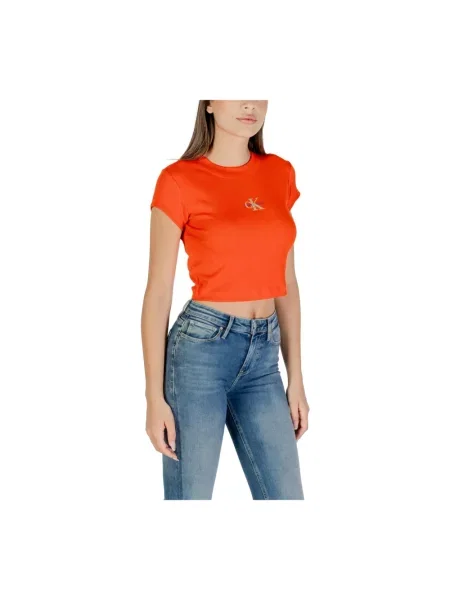 Koszulka Calvin Klein Jeans z krótkim rękawem czerwona