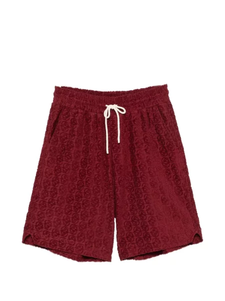 Pantaloni scurți Drole De Monsieur din jacard cu autograf cu cordon roșu