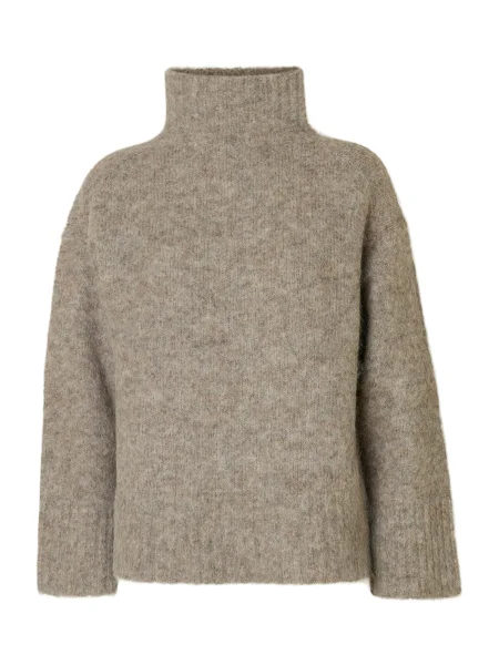 SELECTED Pulover SLFGABRIELLA taupe gri