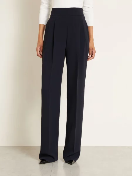 Max Mara Kalhoty Fascia tmavě modrá