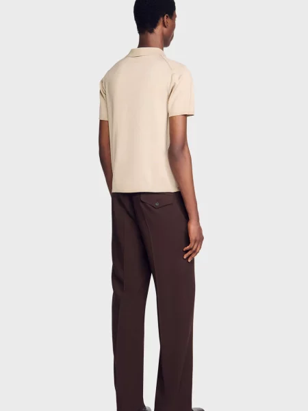 Поло Sandro бежевое