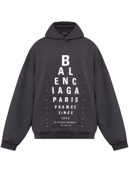 Hanorac cu glugă Balenciaga cu imagine negru
