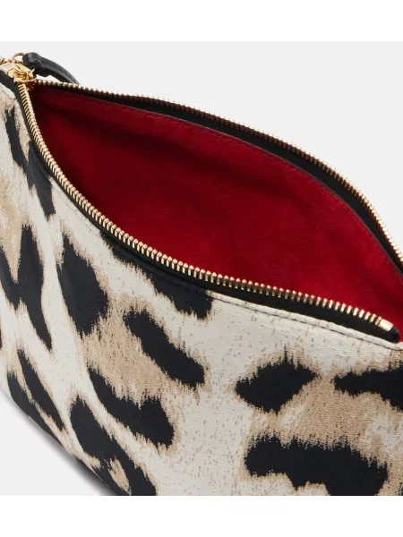 Geantă Givenchy cu imagine cu model leopard din canvas bej
