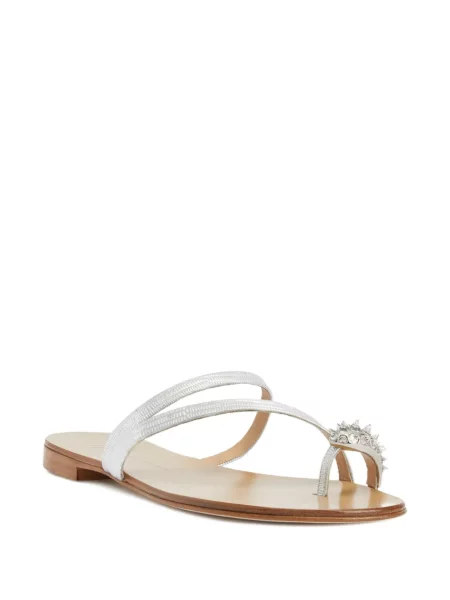 Sandale Giuseppe Zanotti din piele de cristal argintiu