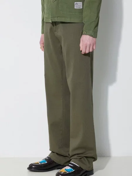 Alpha Industries pantaloni Chino barbati cu fason chinos verde