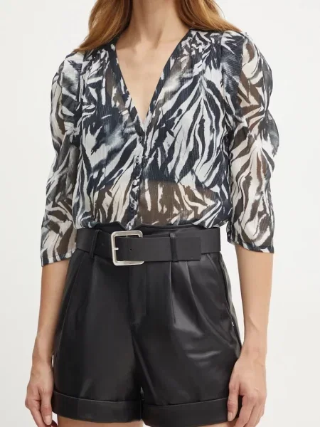 Pantaloni Morgan cu talie înaltă negru