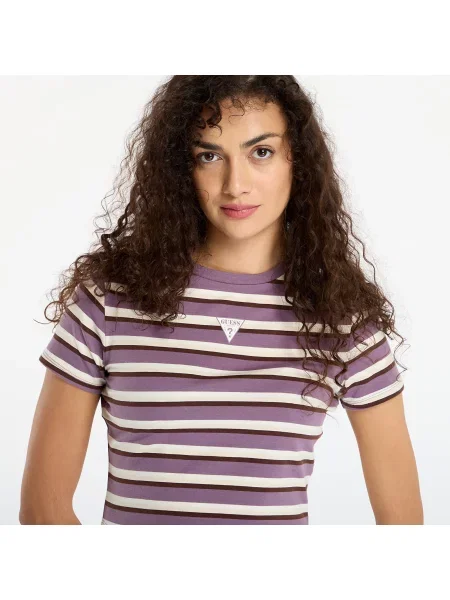 Тениска Guess Originals дамска лилаво виолетово