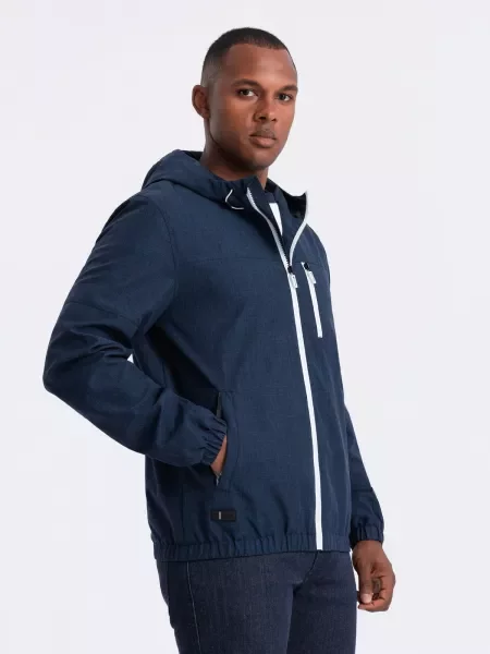 Geacă Ombre din fleece albastru