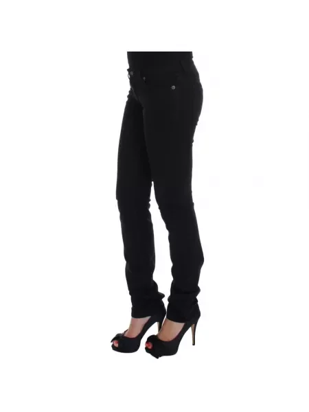 Skinny jeansy skinny Roberto Cavalli ze stretchu czarne