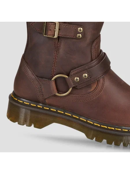 Dr. Martens cizme de piele Anistone Harness cu plat maro