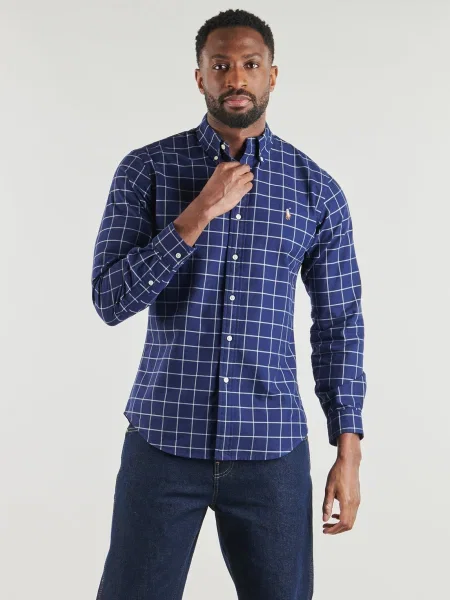 Oxford Polo Ralph Lauren din țesătură twill albastru