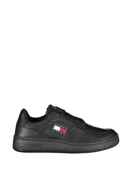 Sneakerși Tommy Hilfiger cu șireturi din dantelă negru