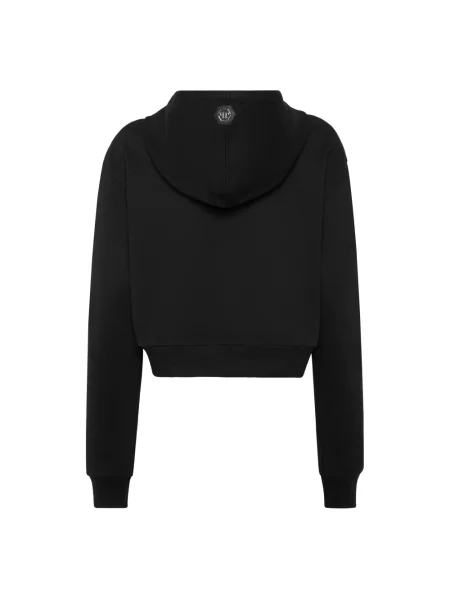 Bluza z kapturem Philipp Plein z kapturem o skróconej długości czarna