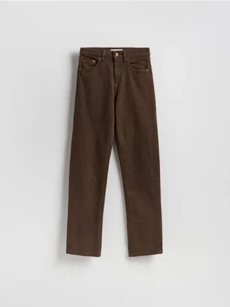 Reserved Džínsy straight leg dark grey jeans sivá