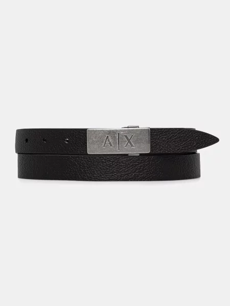 Armani Exchange Curea de piele negru