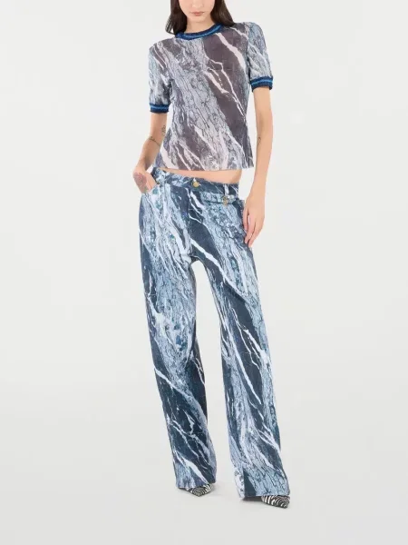 Tricou Roberto Cavalli cu imagine gri