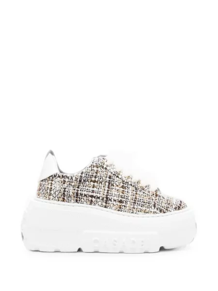 Sneakerși Casadei cu platformă din tweed