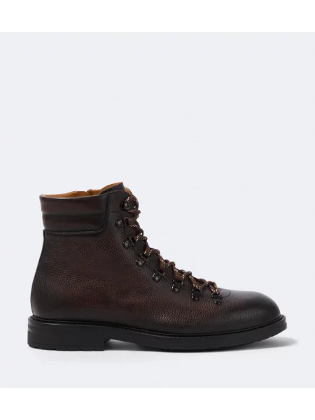 Botine Magnanni cu șireturi din piele maro