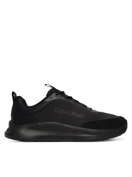 Buty Calvin Klein Light Eva Runn Essential Laceup Suede triple black czarne