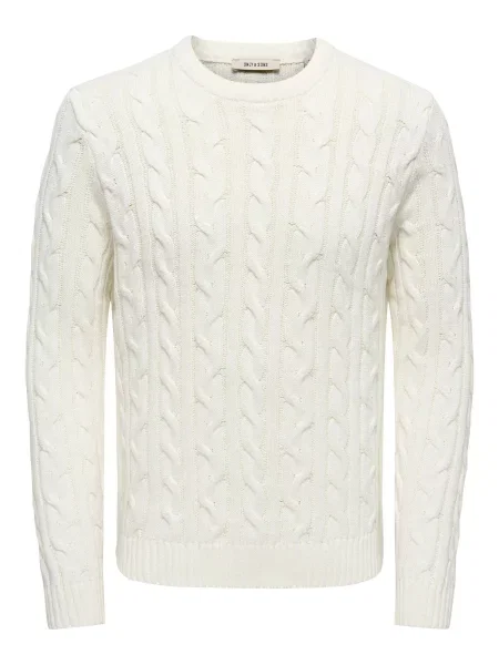 Only & Sons Pulover ONSKim lână alb