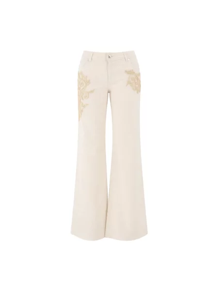 Dżinsy z szerokimi nogawkami Ermanno Scervino biały